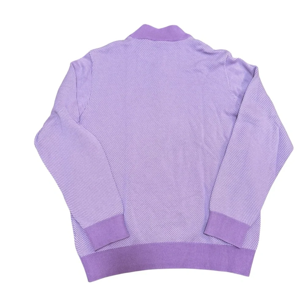 Vineyard Vines mens LARGE lavender purple half zip pullover sweater preppy knit